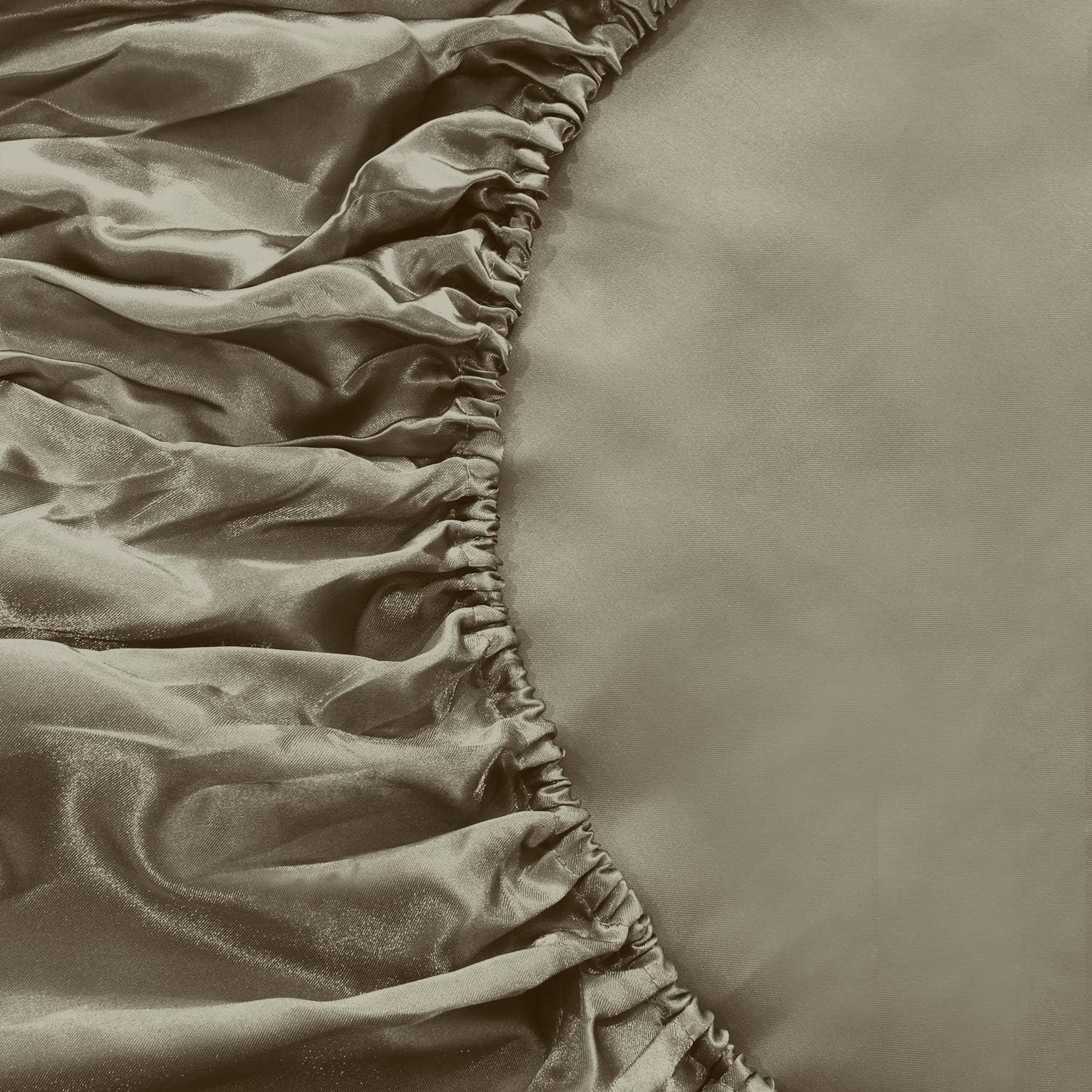 Mulberry Silk 6A Graded (25 Momme) Solid Sheet Set | Queen(60' X 80') Taupe |Comfy&Cozy Set Upto 18'(inch) Deep Pockets with Elastic Bounded 4 Piece Set | Oeko-Tex Standard