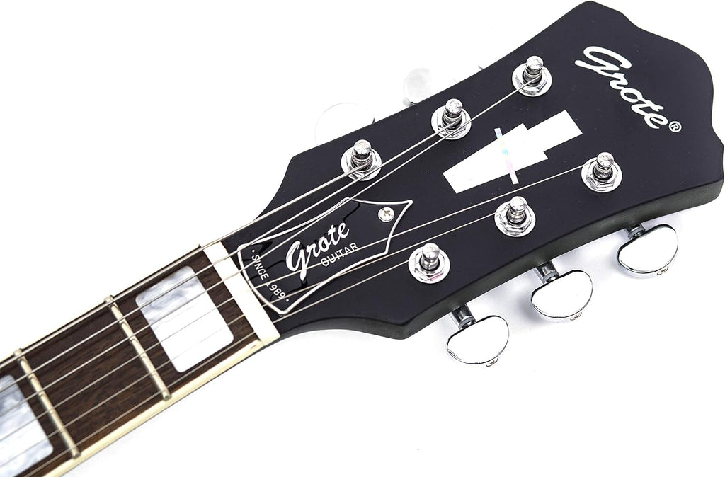GROTE Electric Guitar Semi-Hollow Body Guitar matte finished P90 Pickups (Vintage Sunburst)