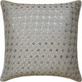 The HomeCentric Throw Pillow Case, Silver Euro Size Pillowcases, Pack of 2, 24x24 inch (60x60 cm) Silk Pillow Case Cover, Pillow Covers with Lace & Sequins & Embroidered, Abstract - Vanilla Lace