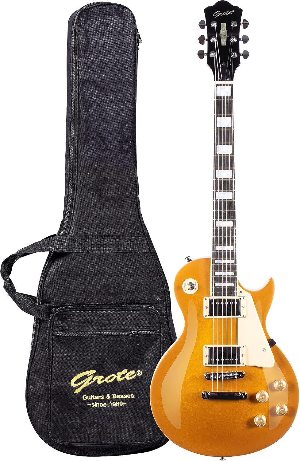 Grote Guitar Metallic Paints Solid Body Electric Guitar with Gigbag Picks (Yellow)