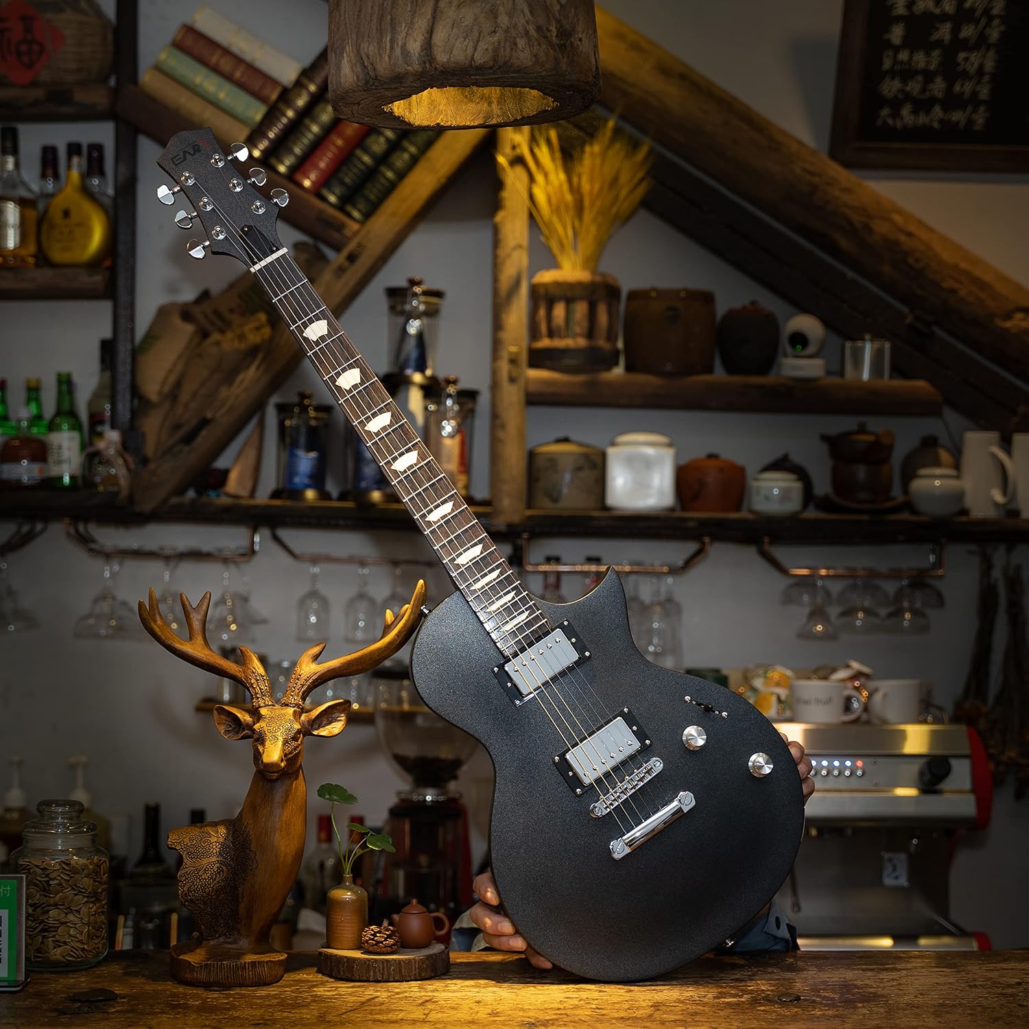 EART EGLP-610 Electric Guitar 24.75' Scale, Roasted Mahogany Body & Neck, Eart Artones-HHC2 Pickups, Stainless Steel Frets