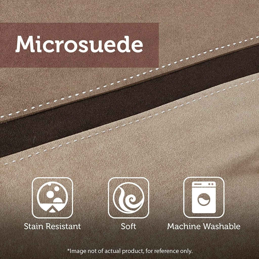 Madison Park Palisades Comforter Set Modern Faux Suede Pieced Stripe Design, All Season Down Alternative Cozy Bedding with Matching Shams, Decorative Pillows, Cal King(104'x92'), Brown 7 Piece