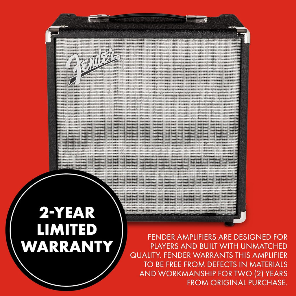Fender Rumble 25 V3 Bass Guitar Amplifier, 25-Watt Combo Amp with 8' Speaker, Switchable Overdrive, Mid-Scoop Contour, Aux In & Headphone Out, with 2-Year Warranty