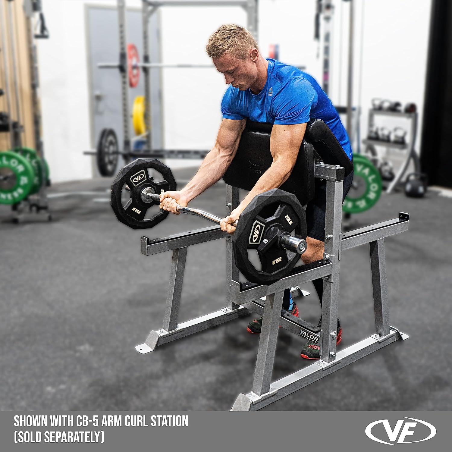 Valor Fitness Olympic Curl Bar – Ergonomic EZ and Super Curl Barbell for Biceps, Triceps, and Arm Workouts – 28mm Grip, 250 lb Capacity, Fits 2' Weight Plates