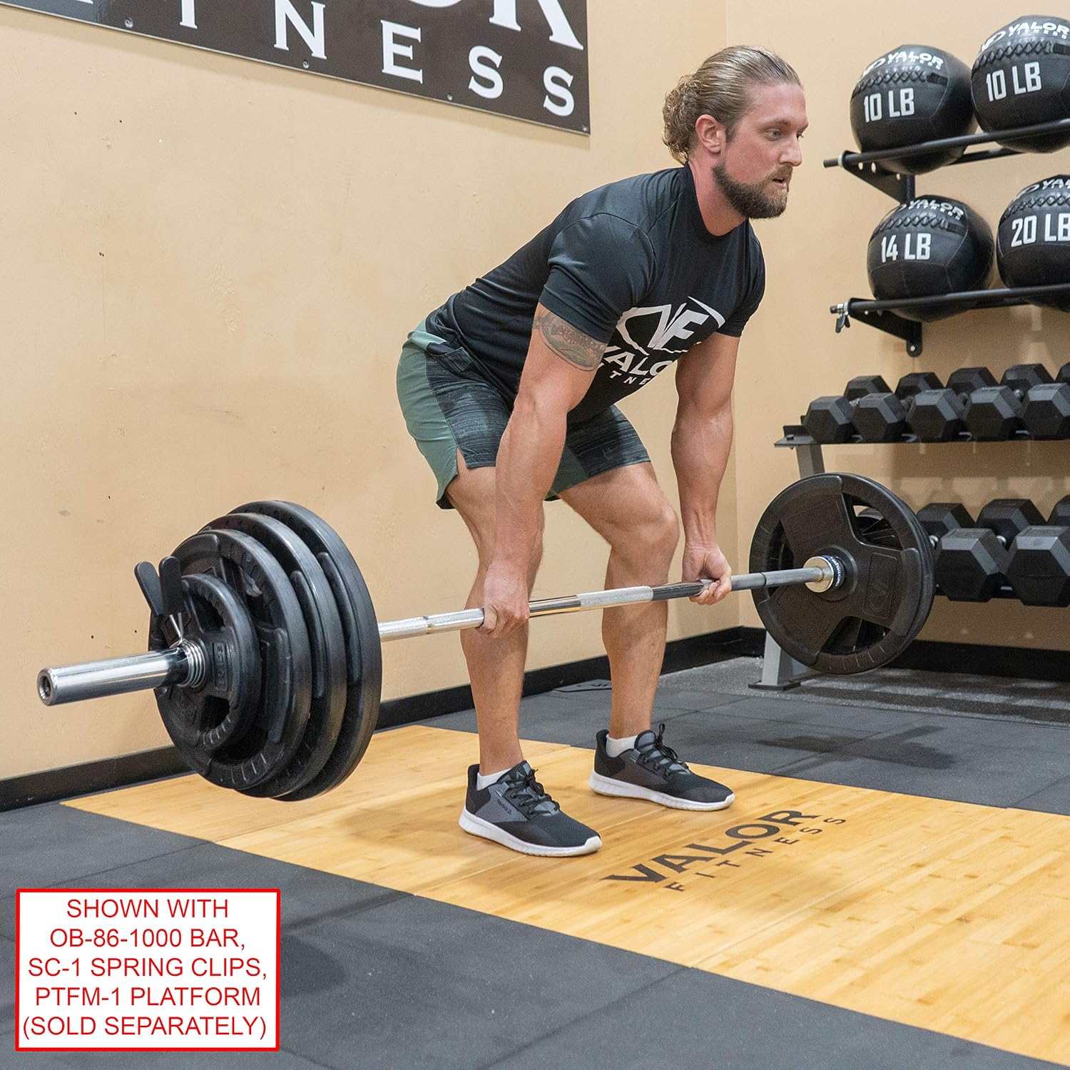 Valor Fitness OP Olympic Weight Plates Coated Rubber Weights w/Weight Plate Set, Barbell Weights w/Grips for Home Gym