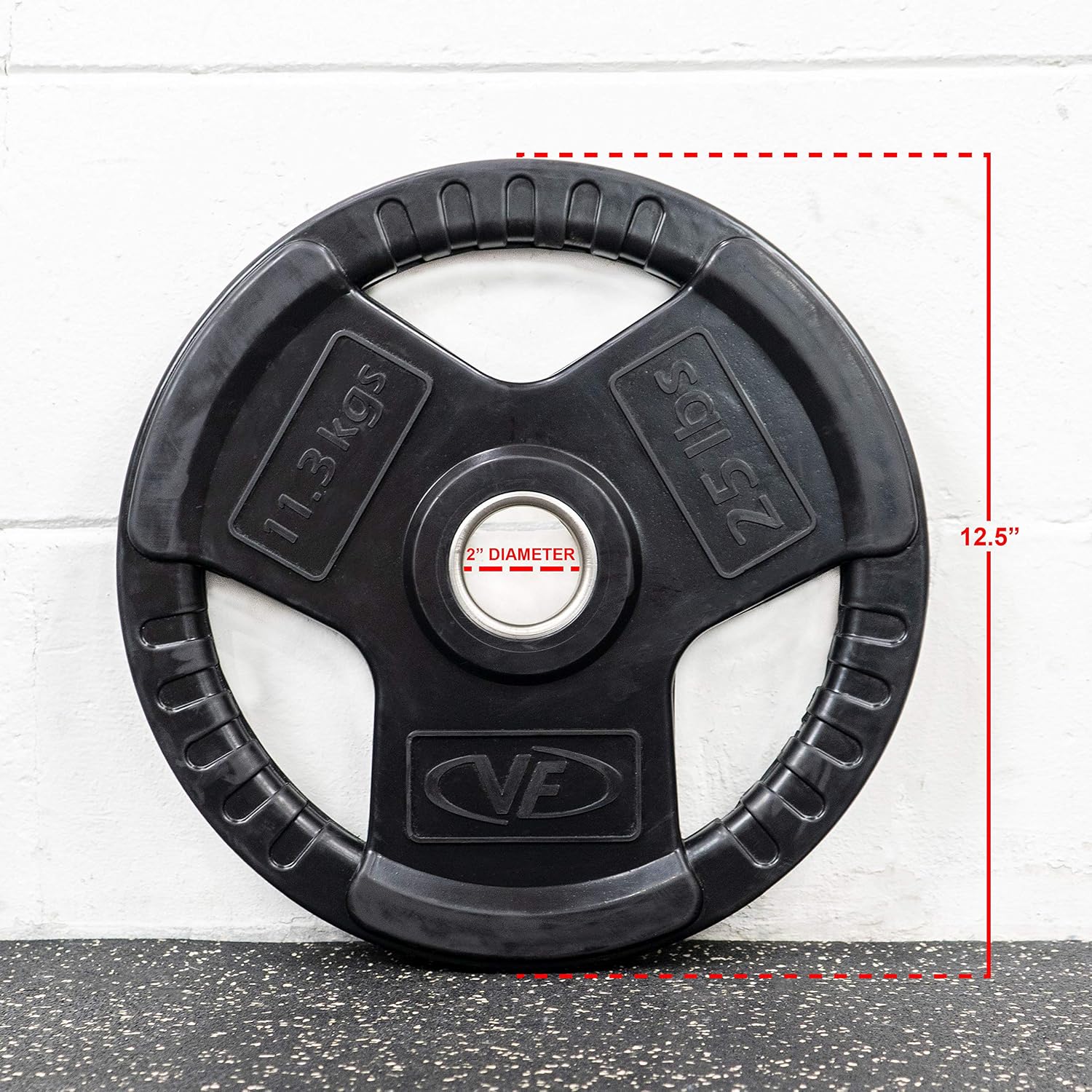 Valor Fitness OP Olympic Weight Plates Coated Rubber Weights w/Weight Plate Set, Barbell Weights w/Grips for Home Gym
