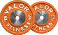 Valor Fitness BPPU Poly Urethane Bumper Plates for Cross Training, Olympic Weight Lifting, and Power Lifting - Color Coded, Multiple Weight Plates Options Available