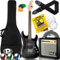 Pyle Electric Guitar Kit with Amp, Full Size Instrument with Humbucker Pickups, Guitarra Electrica Amplifier and Beginner Bundle Accessories, 39' (Legacy Black)
