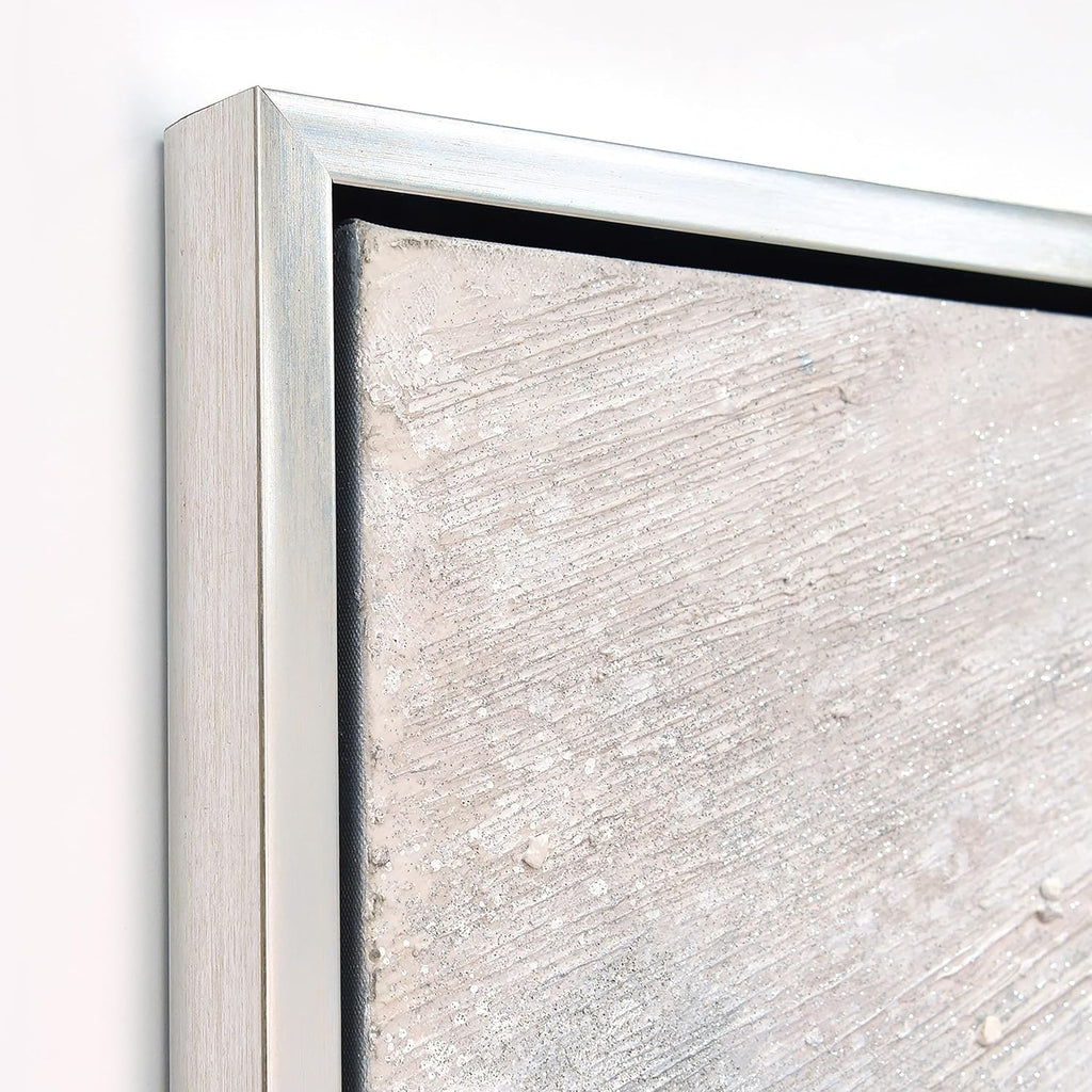 Empire Art Direct Abstract Wall Art Textured Hand Painted Canvas by Martin Edwards, Champagne Frame, 32' x 48', Silver Pellets