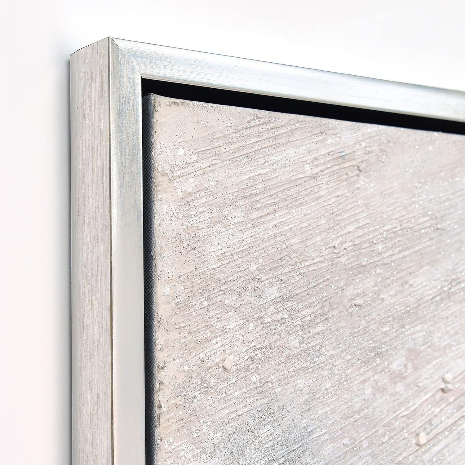 Empire Art Direct Abstract Wall Art Textured Hand Painted Canvas by Martin Edwards, Champagne Frame, 32' x 48', Silver Pellets