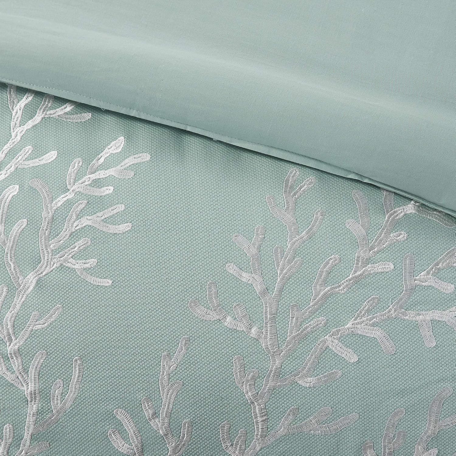 Harbor House Cotton Comforter Set - Coastal Oceanic Sealife Design, All Season Down Alternative Bedding with Matching Shams, Bedskirt, Twin(72'x90'), Coastline, Coral Aqua, 3 Piece
