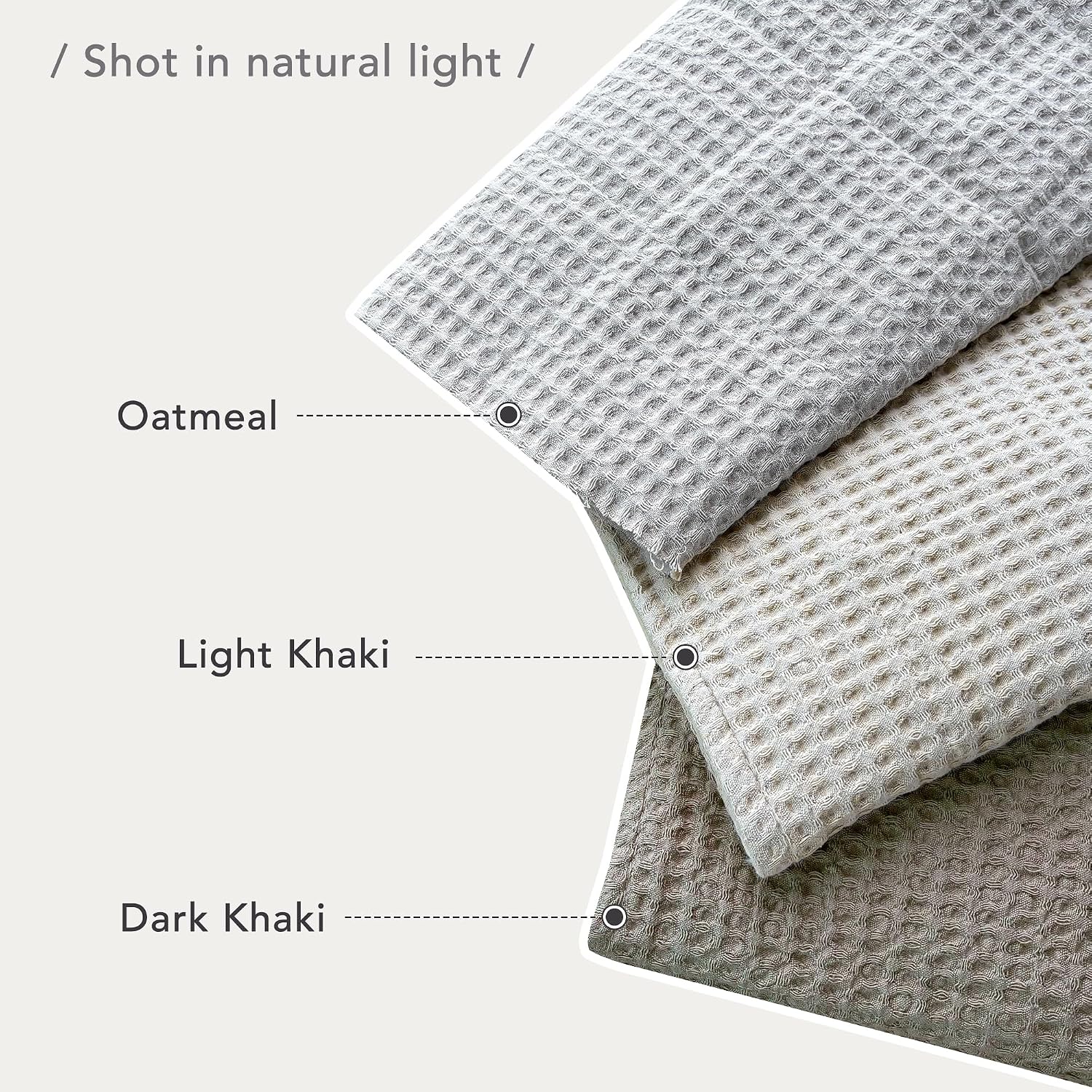 CozyTide 100% Cotton King Size Quilt(110x98 Inch),Dark Khaki Lightweight Waffle Bedspread Vintage Farmhouse Boho King Quilt Bedding Set Ultra Soft