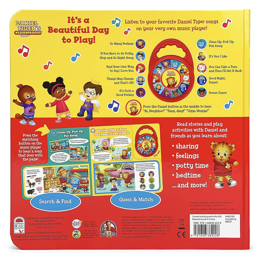 Daniel Tiger It's A Beautiful Day to Play - Children's Deluxe Music Player Board Book: Includes Detachable Toy Portable Musical Sound Machine