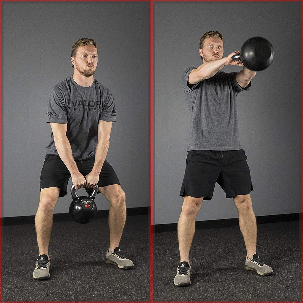 Valor Fitness Chrome Kettle Bell Weights with Knurled Kettlebell Handle Kettlebells for Men & Women