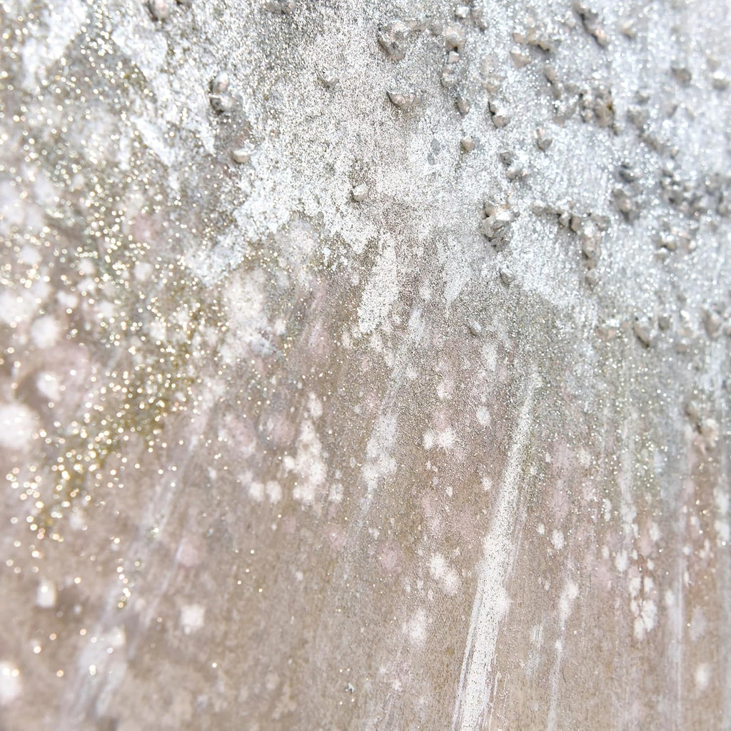 Empire Art Direct Abstract Wall Art Textured Hand Painted Canvas by Martin Edwards, Champagne Frame, 32' x 48', Silver Pellets