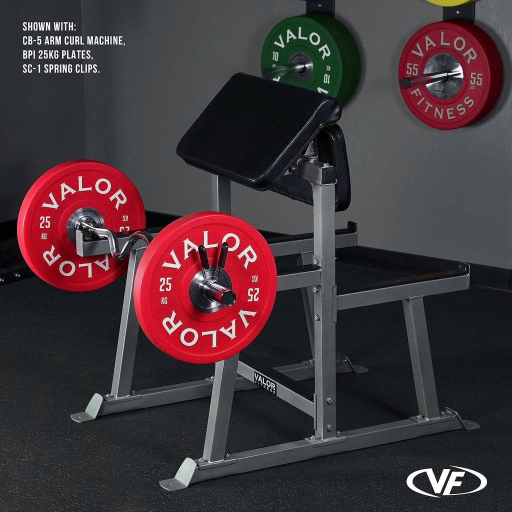 Valor Fitness Olympic Curl Bar – Ergonomic EZ and Super Curl Barbell for Biceps, Triceps, and Arm Workouts – 28mm Grip, 250 lb Capacity, Fits 2' Weight Plates