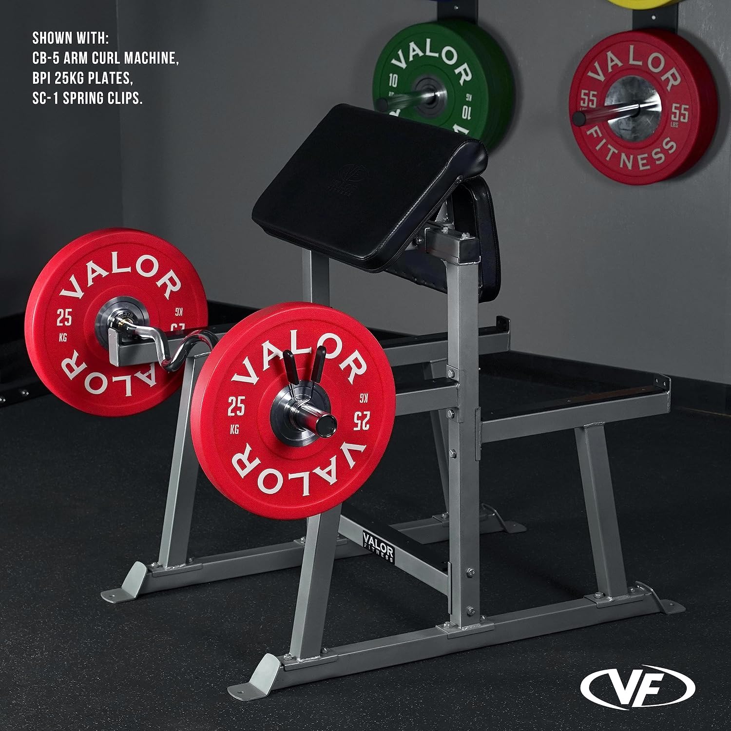 Valor Fitness Olympic Curl Bar – Ergonomic EZ and Super Curl Barbell for Biceps, Triceps, and Arm Workouts – 28mm Grip, 250 lb Capacity, Fits 2' Weight Plates