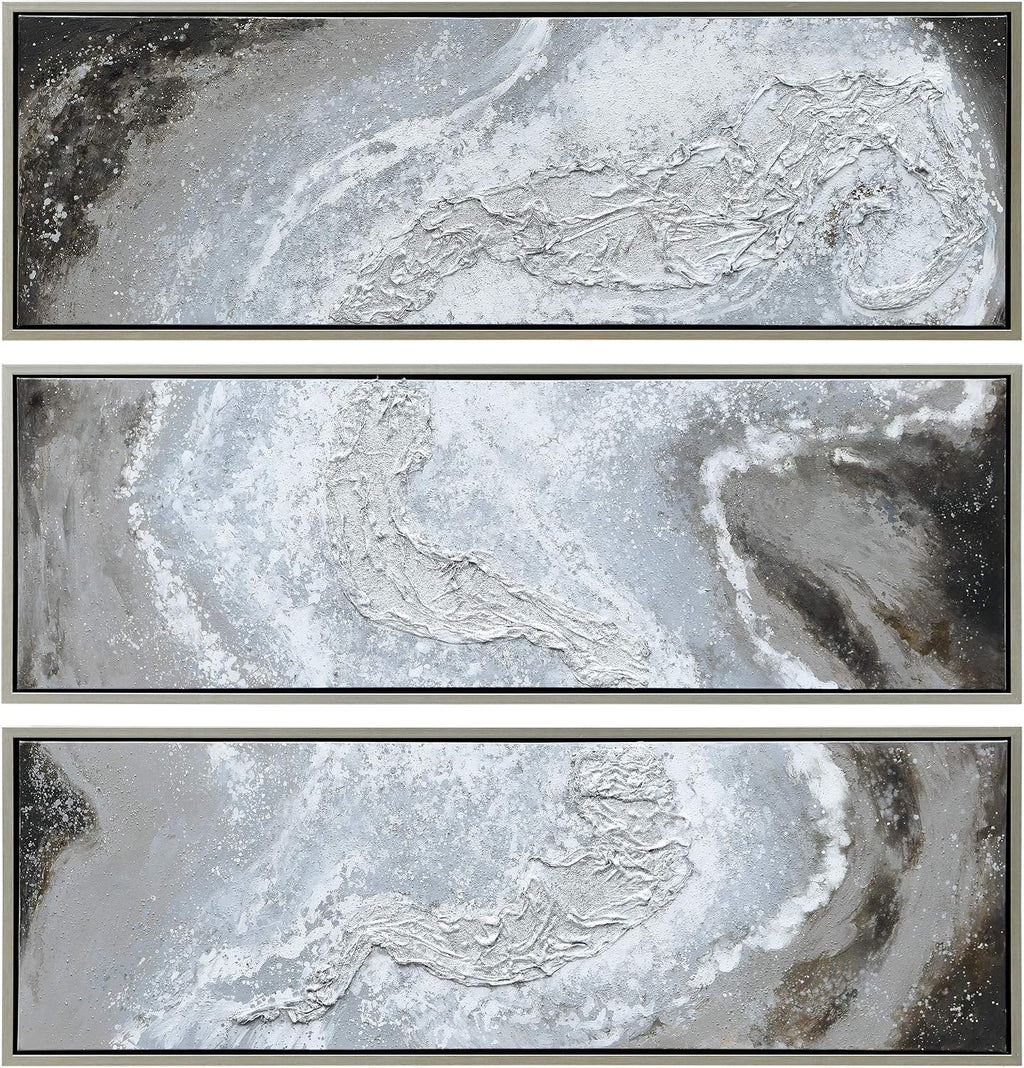 Empire Art Direct Abstract Wall Art Textured Hand Painted Canvas by Martin Edwards, Triptych, 60' x 20' each, Iced