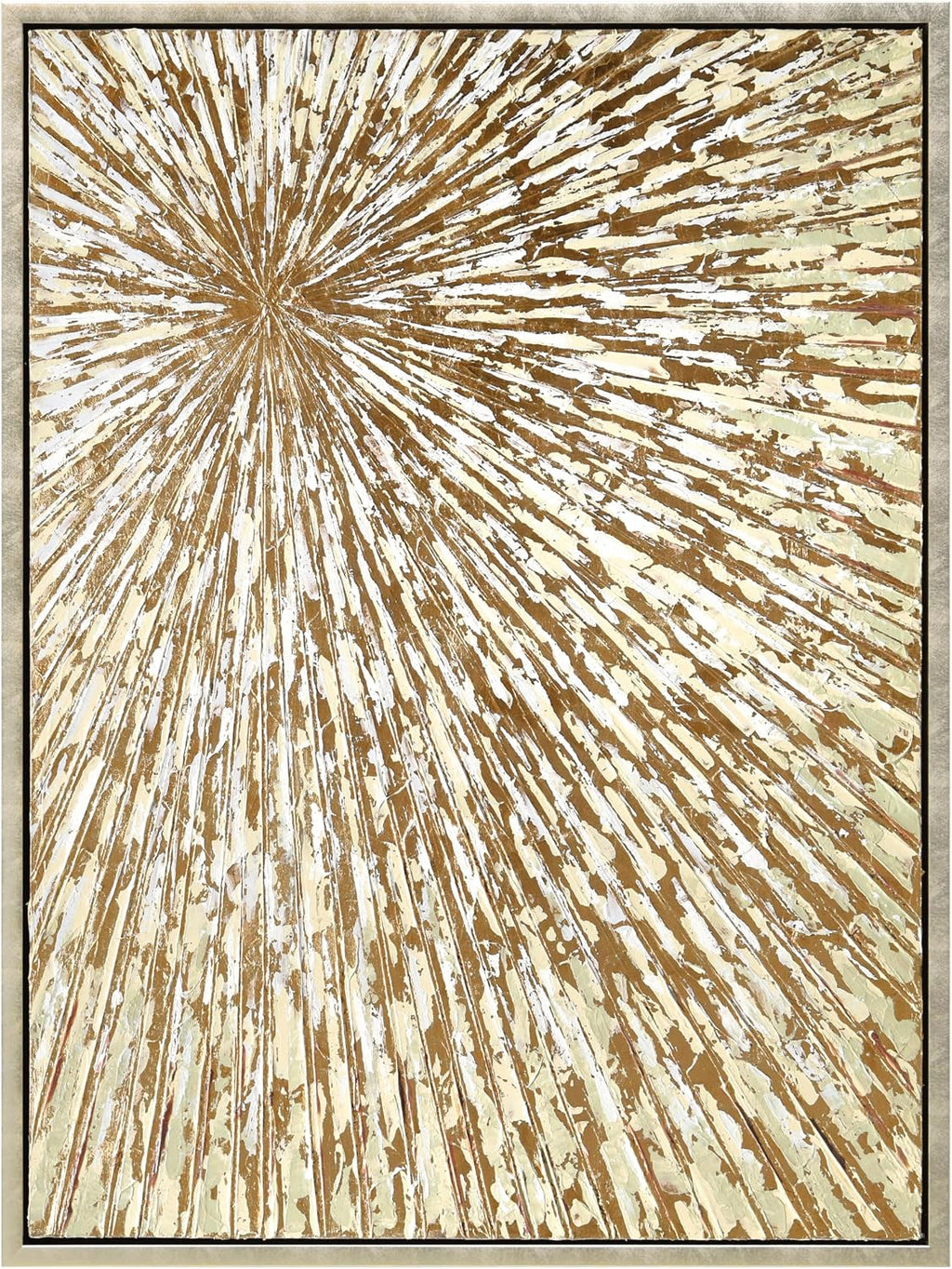 Empire Art Direct Radiant Burst Metallic Hand Painted Framed Canvas Wall Art with Gold Foil, Ready to Hang, Living Room, Bedroom & Office, 30'x40'x1.5'