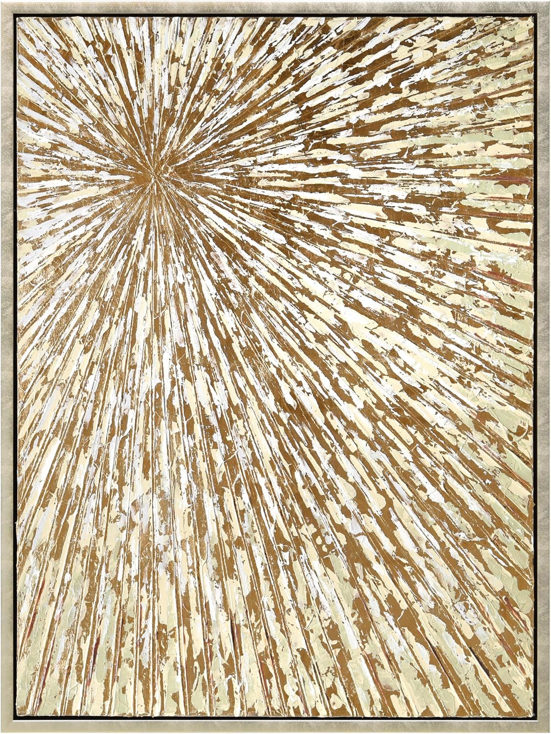 Empire Art Direct Radiant Burst Metallic Hand Painted Framed Canvas Wall Art with Gold Foil, Ready to Hang, Living Room, Bedroom & Office, 30'x40'x1.5'