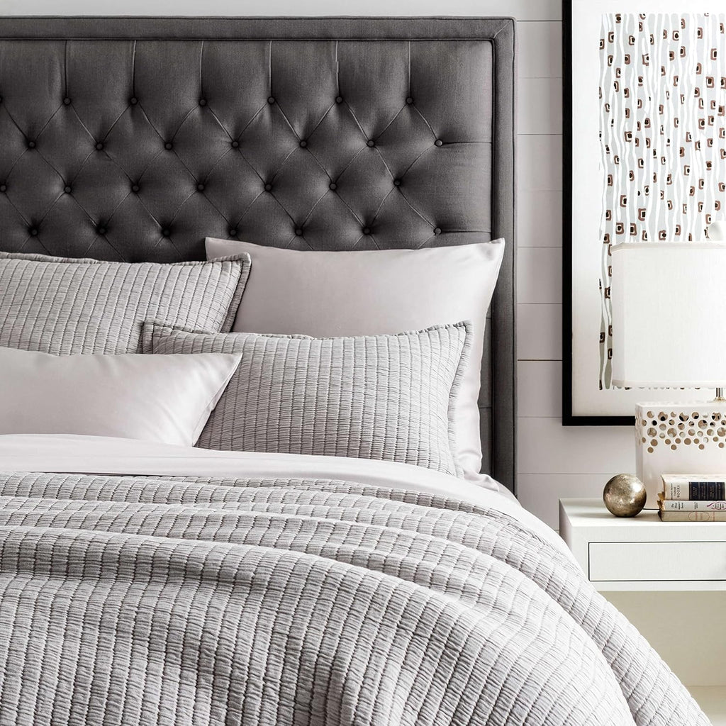 Pine Cone Hill Silken Solid Grey Sheet Set, Queen Size, Grey Solid Pattern