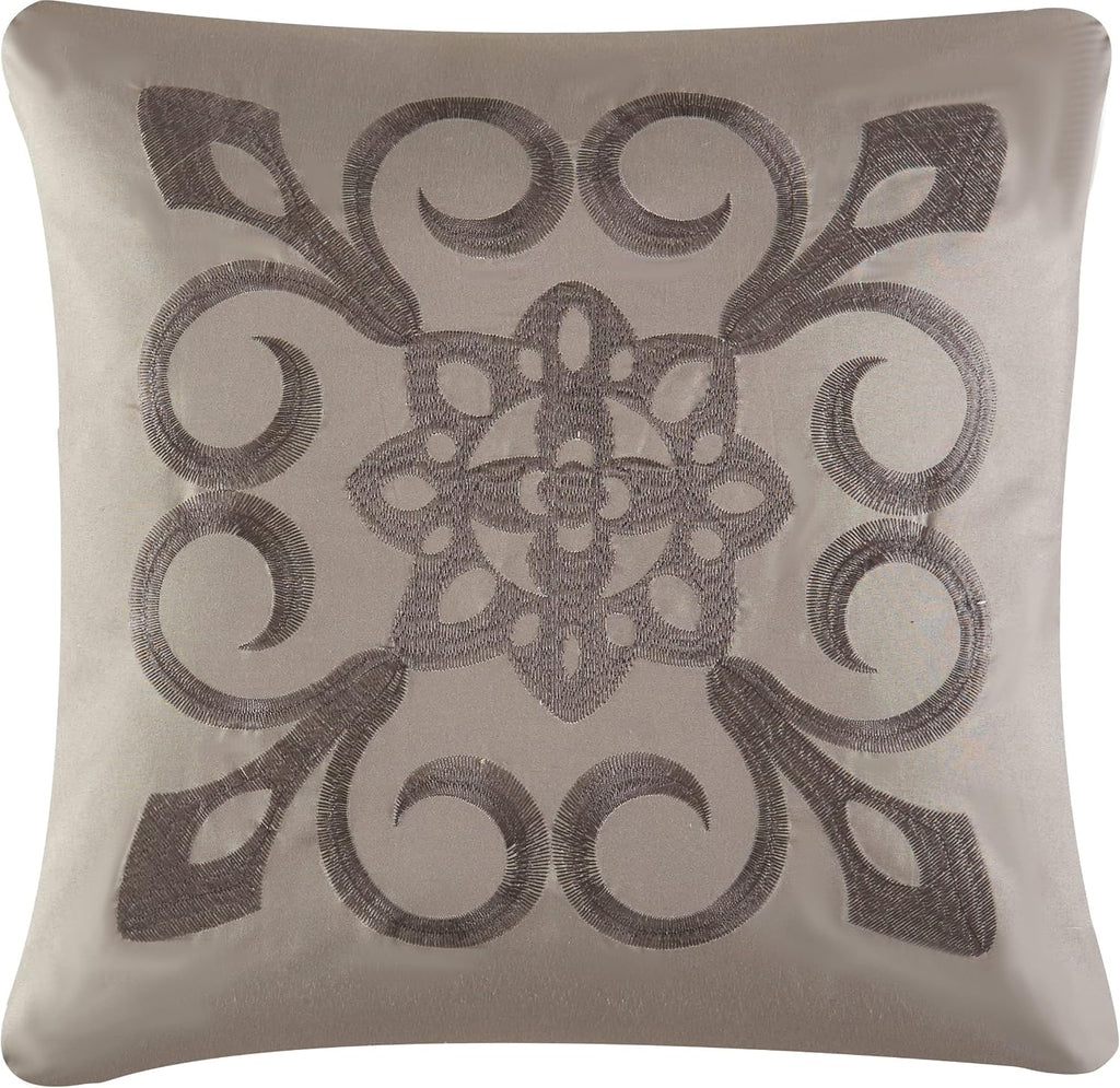 Stratford Park Beige/Ivory Boho Geometric California King Comforter Set, 7 Piece, Print & Terry Embroidery Home Decor, Premium Lightweight Microfiber
