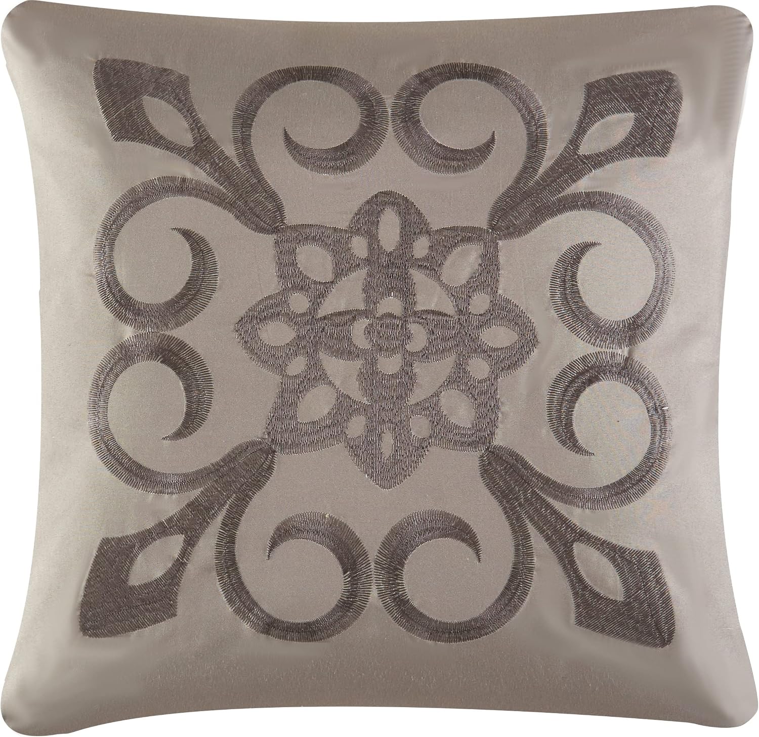 Stratford Park Beige/Ivory Boho Geometric California King Comforter Set, 7 Piece, Print & Terry Embroidery Home Decor, Premium Lightweight Microfiber