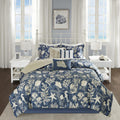 Madison Park 100% Cotton Comforter Set-Coastal Coral, Starfish Design All Season Down Alternative Cozy Bedding with Matching Shams, Decorative Pillow, King (104 in x 92 in), Cape Cod Navy 7pcs