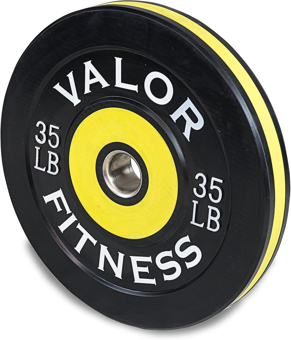 Valor Fitness Olympic Bumper Plate Pro - Weight Plates - Lifting Strength Conditioning Cross Training Workouts – Sold in Singles, Pairs, Sets - Workout Equipment