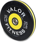 Valor Fitness Olympic Bumper Plate Pro - Weight Plates - Lifting Strength Conditioning Cross Training Workouts – Sold in Singles, Pairs, Sets - Workout Equipment