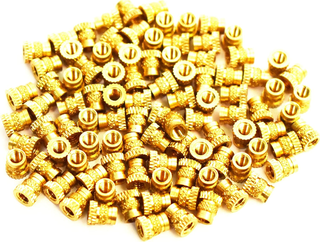 [ J&J Products ] M3 Brass Insert 1000pcs, 5 mm OD, 5.7 mm Length, Female M3 Thread, Heat Sink or Injection Molding Insert,1000pcs