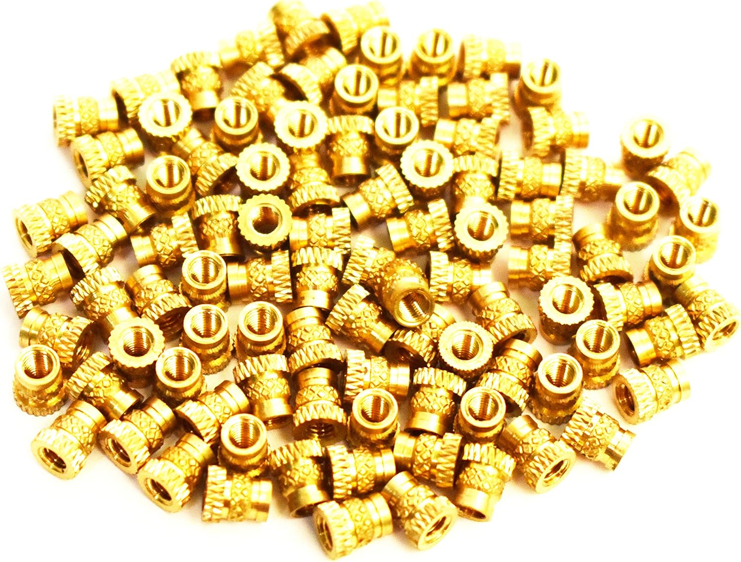 [ J&J Products ] M3 Brass Insert 1000pcs, 5 mm OD, 5.7 mm Length, Female M3 Thread, Heat Sink or Injection Molding Insert,1000pcs