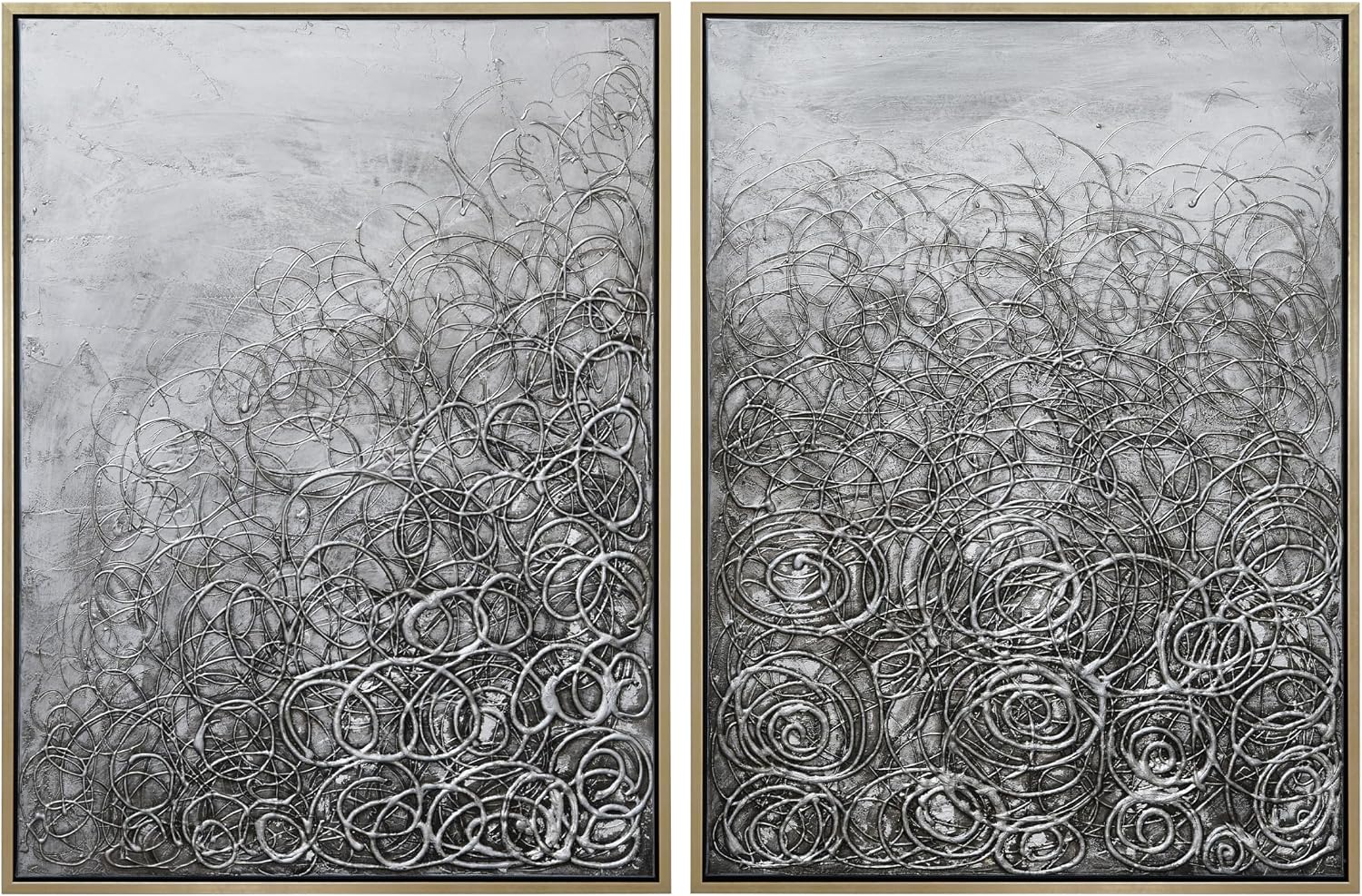 Empire Art Direct Abstract Wall Art Textured Hand Painted Canvas by Martin Edwards, Diptych, 48' x 36' each, Circular Logic