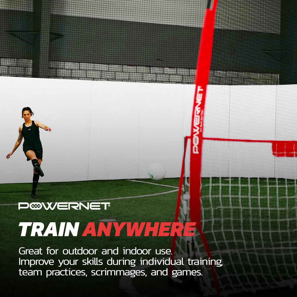 PowerNet Portable Sports Rebounder -Basketball, Volleyball, Soccer, Baseball, Softball and Lacrosse, Backyard & Garage Backstop, Indoor Outdoor Safety Net for Protection