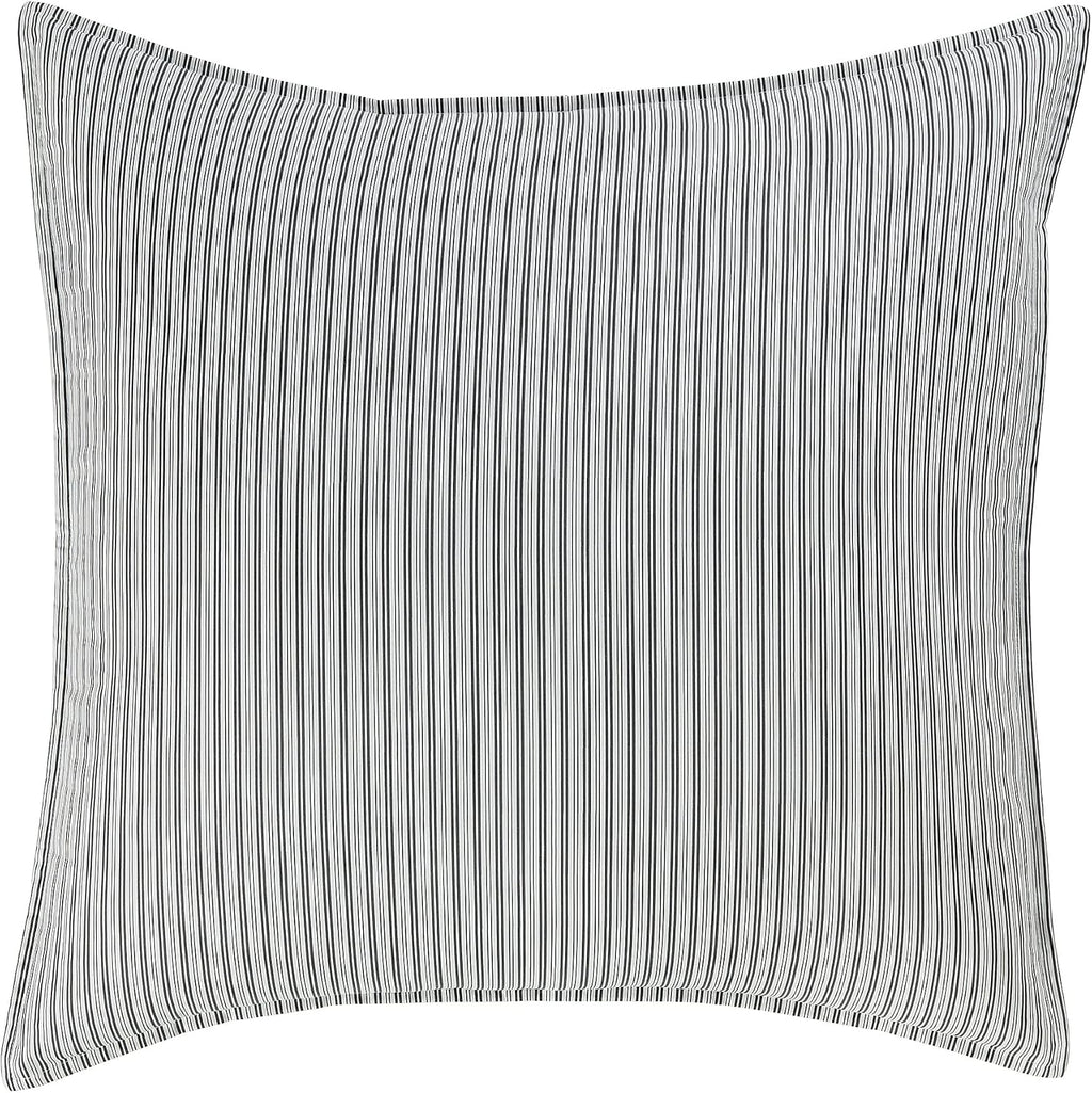 Laura Ashley - King Comforter Set, Reversible Cotton Bedding, Includes Matching Shams with Bonus Euro Shams & Throw Pillows (Amberley Black/White, King)