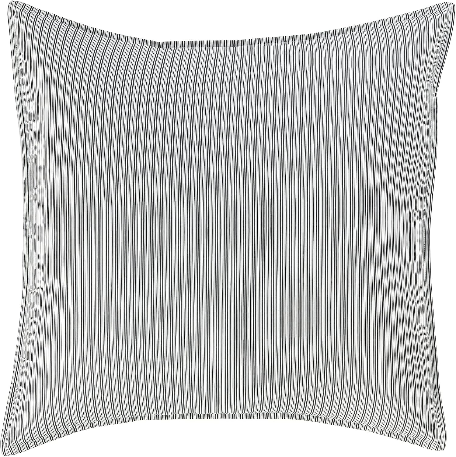 Laura Ashley - King Comforter Set, Reversible Cotton Bedding, Includes Matching Shams with Bonus Euro Shams & Throw Pillows (Amberley Black/White, King)