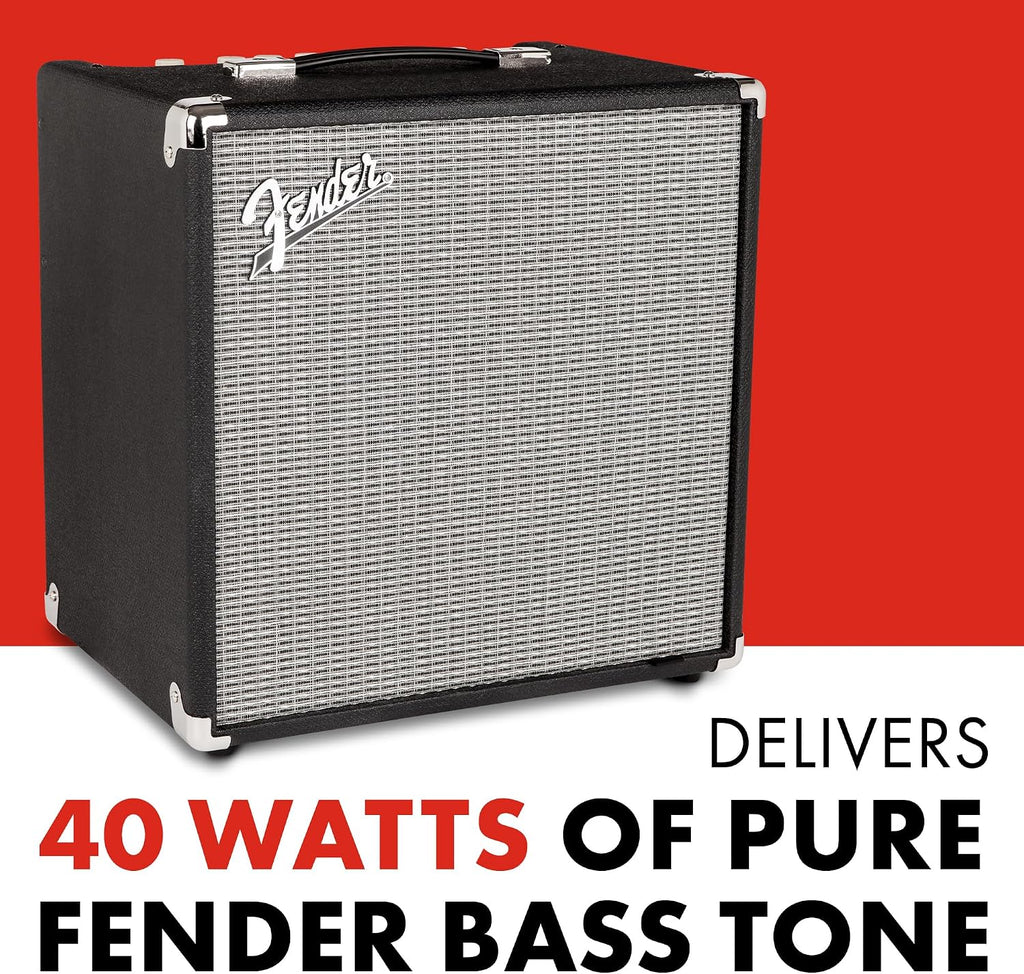 Fender Rumble 40 V3 Bass Amp for Bass Guitar, 40 Watts, with 2-Year Warranty Speaker, with Overdrive Circuit and Mid-Scoop Contour Switch