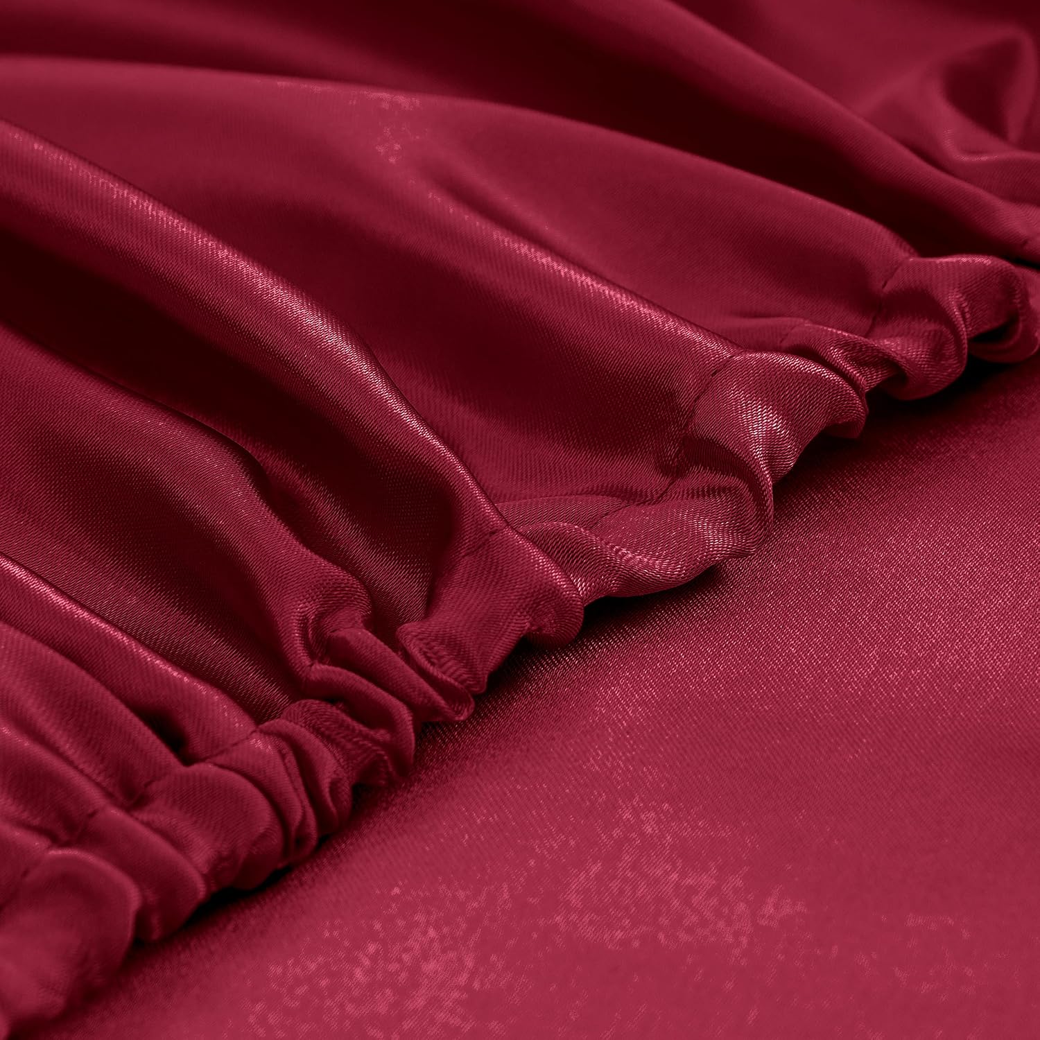 16 Momme 100% Mulberry Silk Bedding Set Full XL Size 4-Piece Luxury (2 Pillowcases, 1 Fitted Sheet, 1 Flat Sheet) - 6A Grade Natural Silk Fits 22-25' Deep Pocket (Solid, Burgundy)