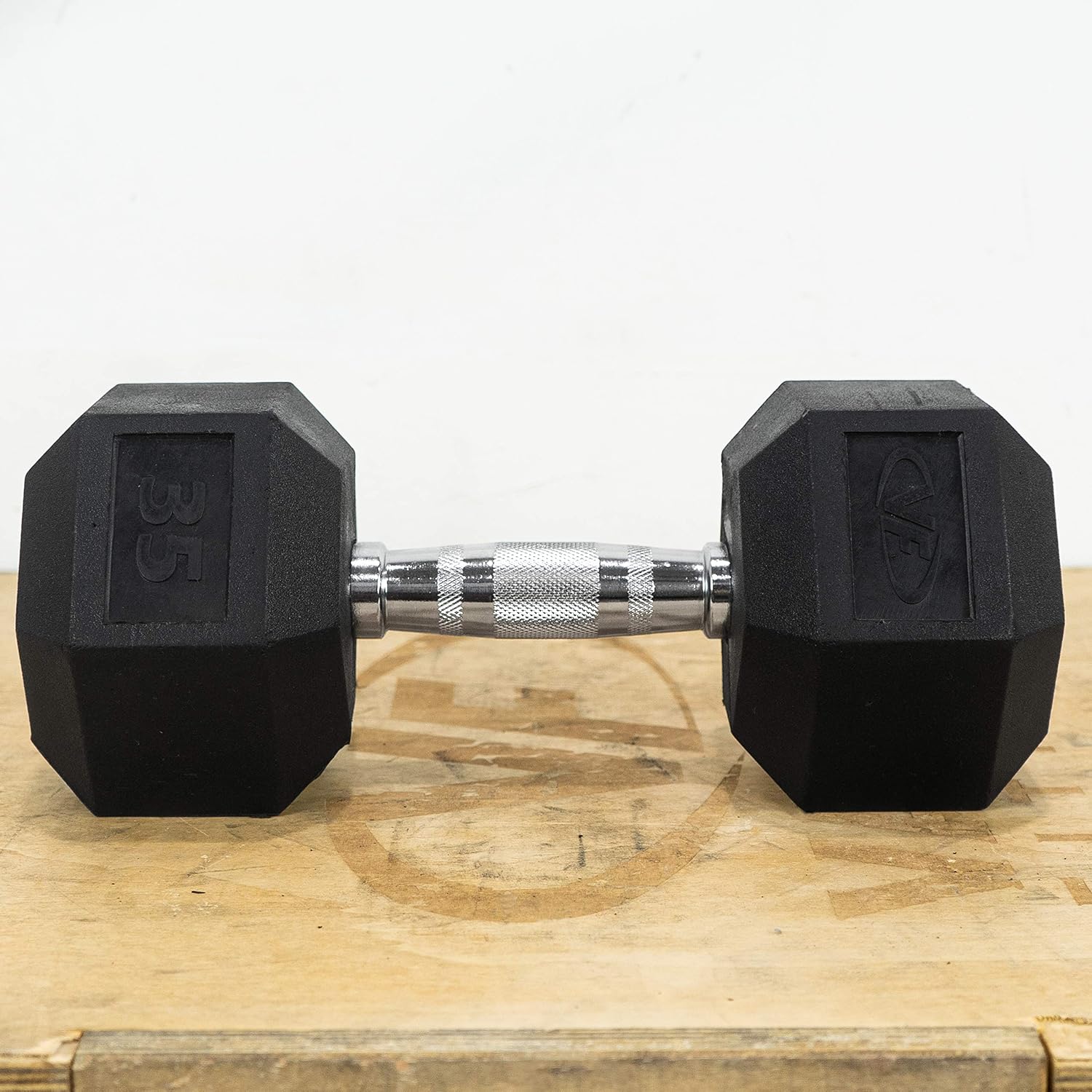 Valor Fitness Rubber Hex Dumbbell Free Weights for Home Gym Workout Equipment for Strength Training