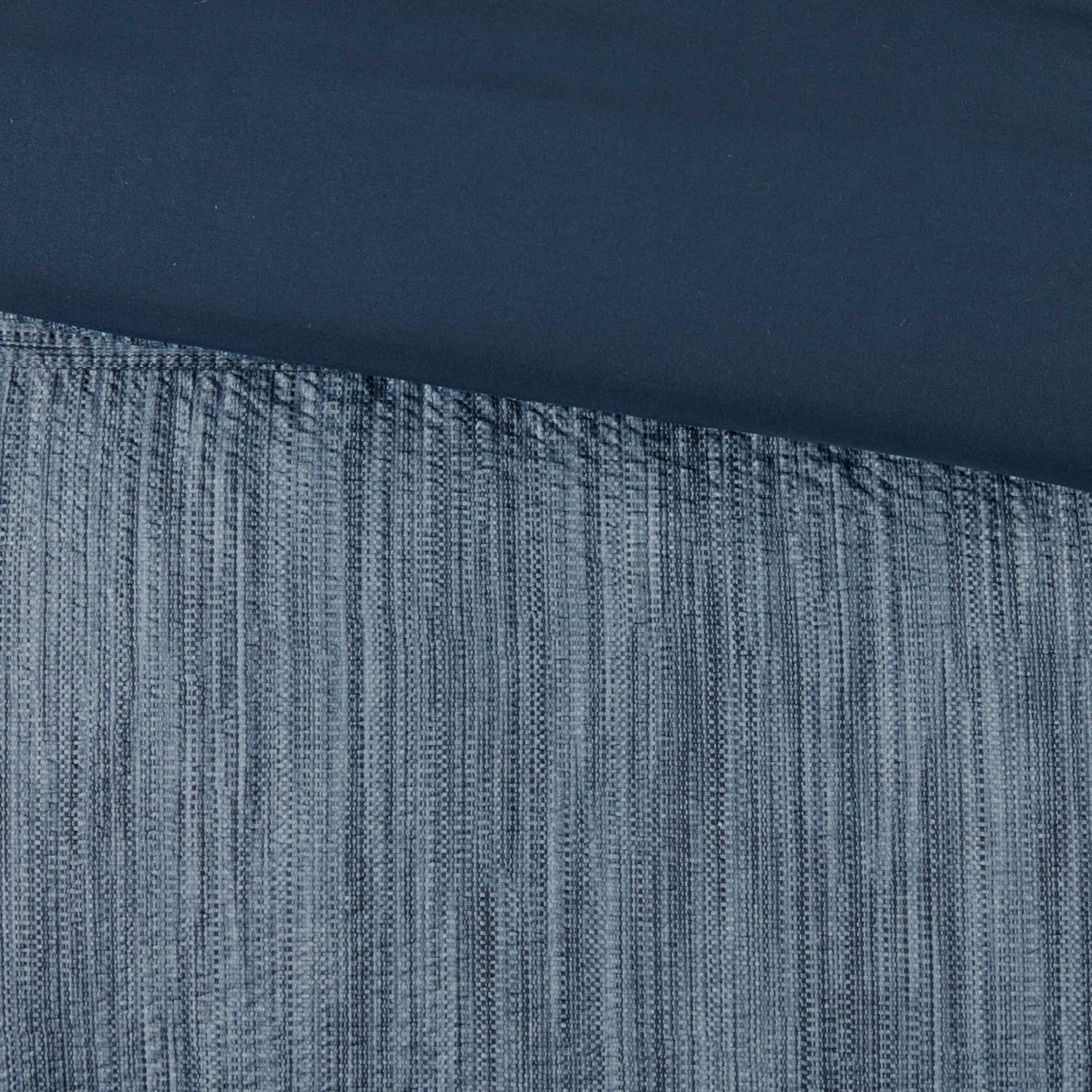 Madison Park Walter Comforter - Luxe Seersucker Print Design, All Season Down Alternative Bedding, Matching Shams, Bedskirt, Decorative Pillows, Navy Cal King(104'x92') 7 Piece