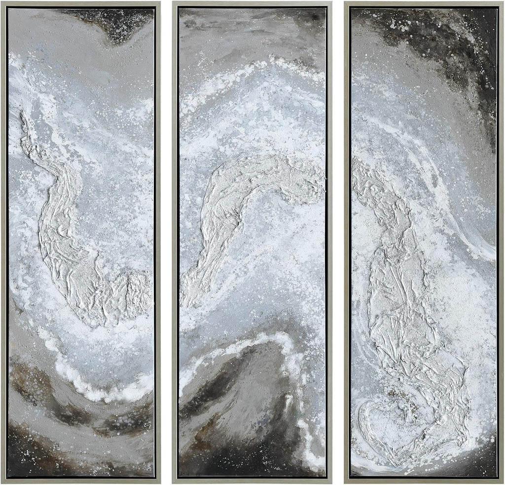 Empire Art Direct Abstract Wall Art Textured Hand Painted Canvas by Martin Edwards, Triptych, 60' x 20' each, Iced