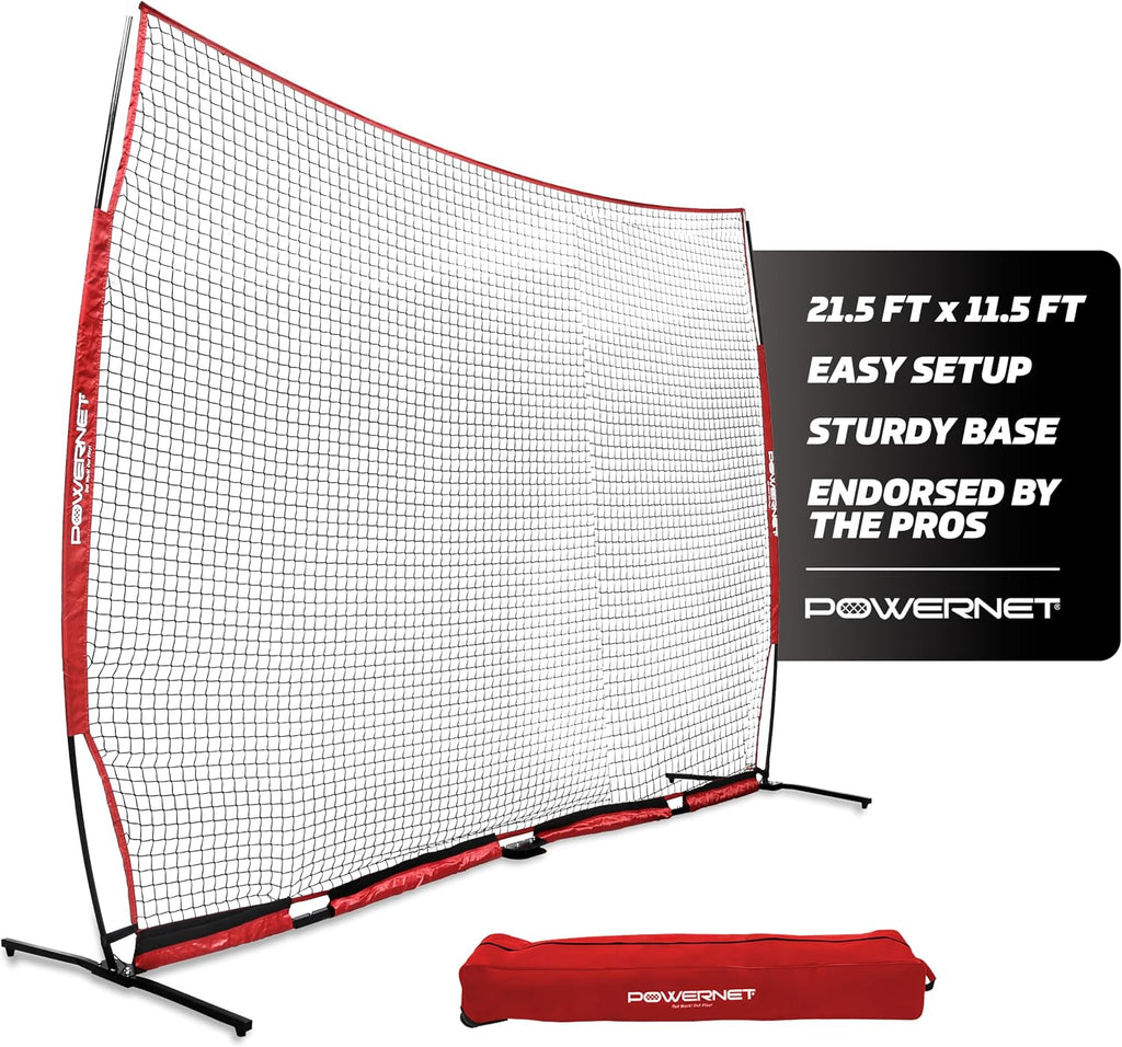 PowerNet Portable Sports Rebounder -Basketball, Volleyball, Soccer, Baseball, Softball and Lacrosse, Backyard & Garage Backstop, Indoor Outdoor Safety Net for Protection