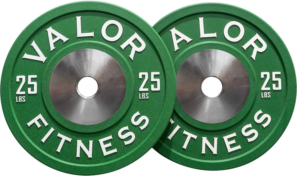 Valor Fitness BPPU Poly Urethane Bumper Plates for Cross Training, Olympic Weight Lifting, and Power Lifting - Color Coded, Multiple Weight Plates Options Available