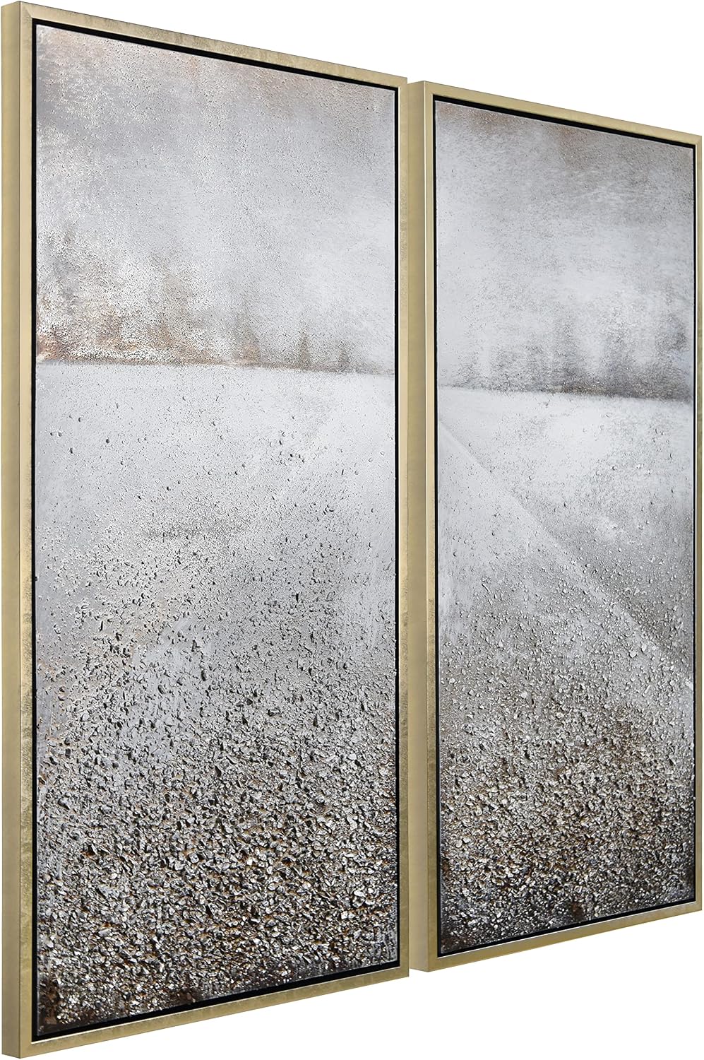 Empire Art Direct Abstract Wall Art Textured Hand Painted Canvas by Martin Edwards, Diptych, 48' x 24' each, Pebble Road