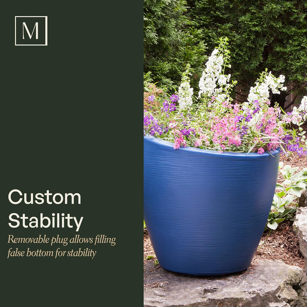 Mayne 8879-B Modesto 20in Round Patio Planter, Black