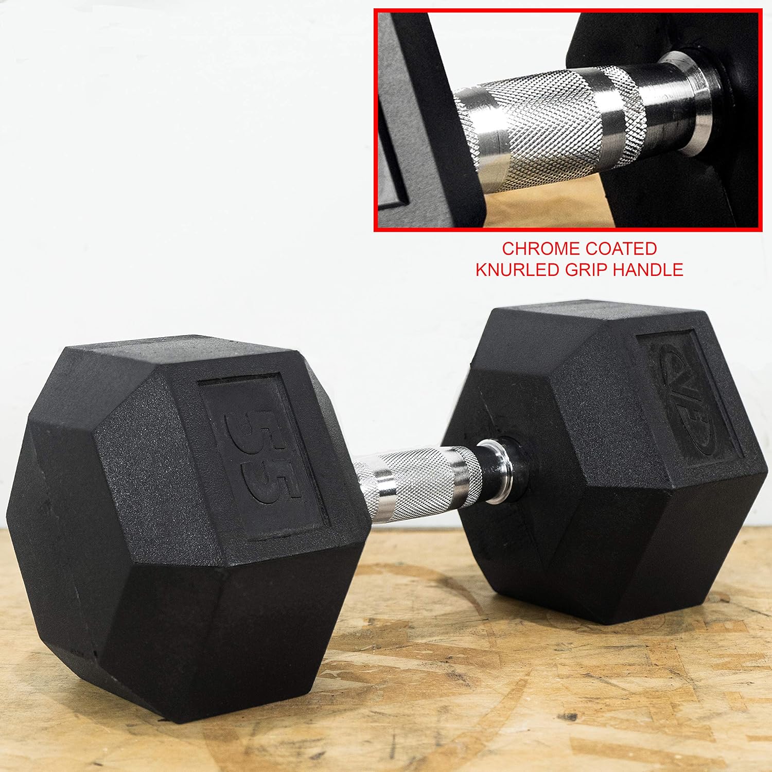 Valor Fitness Rubber Hex Dumbbell Free Weights for Home Gym Workout Equipment for Strength Training