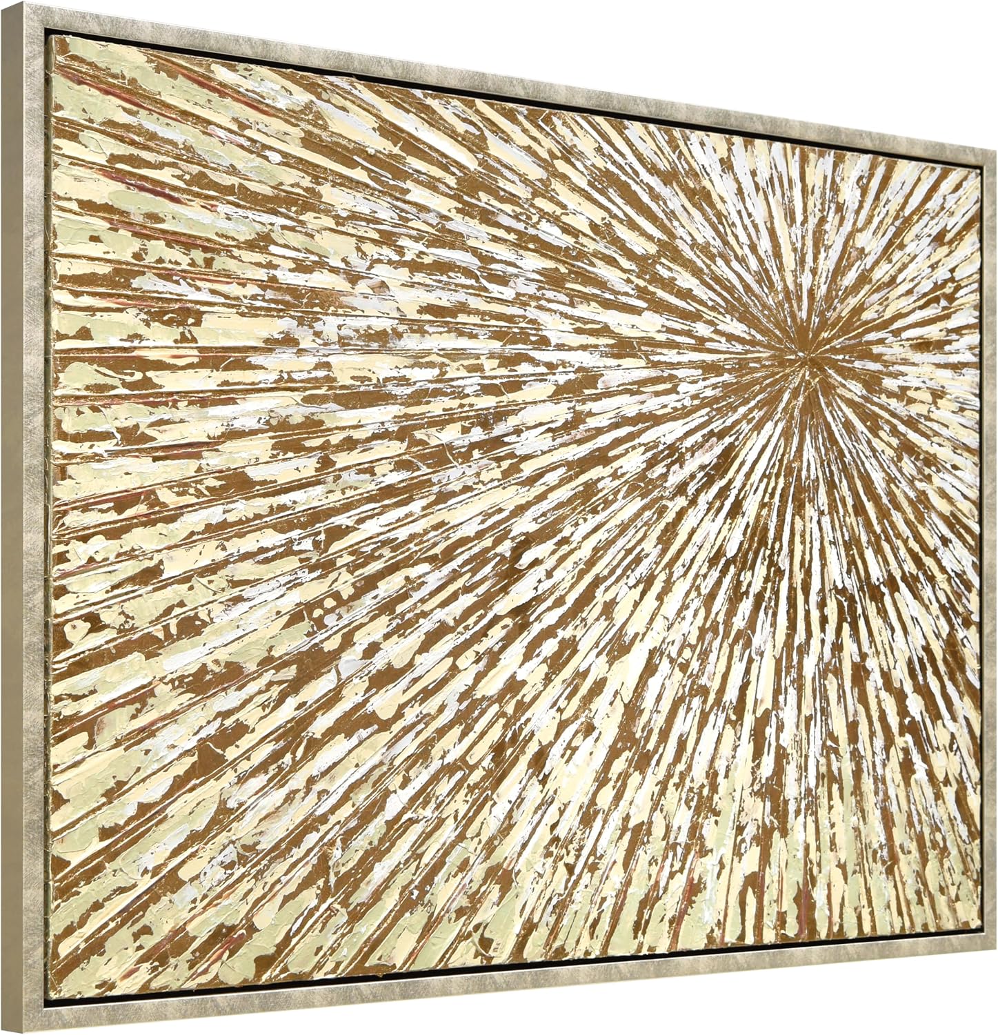 Empire Art Direct Radiant Burst Metallic Hand Painted Framed Canvas Wall Art with Gold Foil, Ready to Hang, Living Room, Bedroom & Office, 30'x40'x1.5'