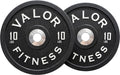 Valor Fitness BPPU Poly Urethane Bumper Plates for Cross Training, Olympic Weight Lifting, and Power Lifting - Color Coded, Multiple Weight Plates Options Available