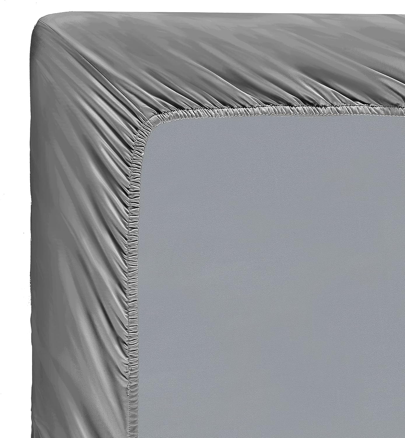 100% Supima Cotton Sheets 600 Thread Count,Full Size Bed Sheet Set 4 Pieces,Soft & Silky Sateen Weave, Fits Mattress Up to 18'',Deep Pocket, Breathable & Fade Resistant (Dark Grey, Full)