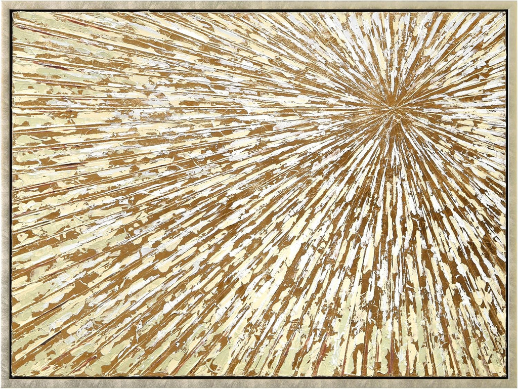 Empire Art Direct Radiant Burst Metallic Hand Painted Framed Canvas Wall Art with Gold Foil, Ready to Hang, Living Room, Bedroom & Office, 30'x40'x1.5'